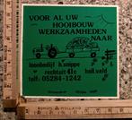 Groene  sticker voor al uw hooibouw werkzaamheden naar.., Verzamelen, Stickers, Ophalen of Verzenden, Zo goed als nieuw