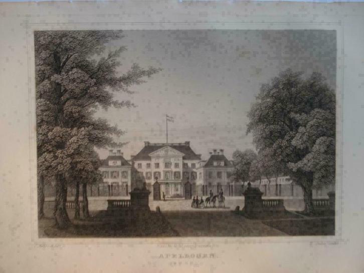 117 / Apeldoorn  het Loo  Staalgravure  1860, Antiek en Kunst, Kunst | Etsen en Gravures, Ophalen of Verzenden