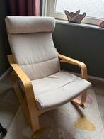 IKEA POÄNG Schommelstoel - Berkenfineer/Beige, Ophalen, 75 tot 100 cm, Zo goed als nieuw, 50 tot 75 cm