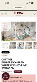 Vloerbed FLEXA Cottage Eenpersoonsbed 90x200, Ophalen, 85 tot 100 cm, Nieuw, Lattenbodem
