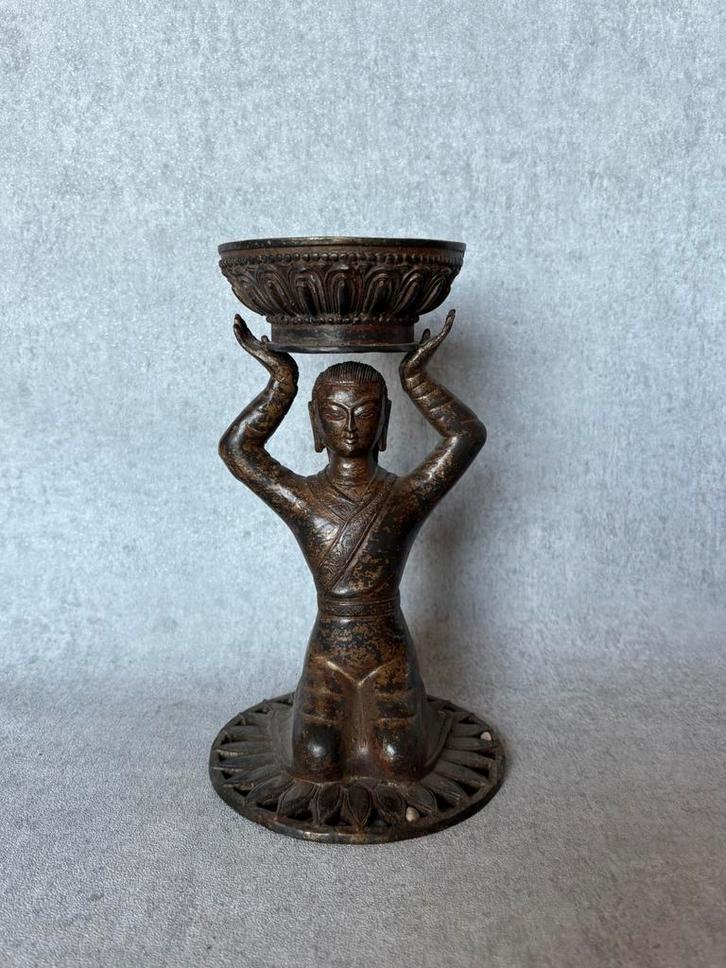 Boterlamp Brons Tibet, Nepal, Antiek en Kunst, Kunst | Niet-Westerse kunst, Ophalen of Verzenden