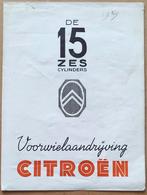 Citroën DE 15 zes cylinders pre war folder uit 1939., Ophalen of Verzenden, Gelezen, Citroën