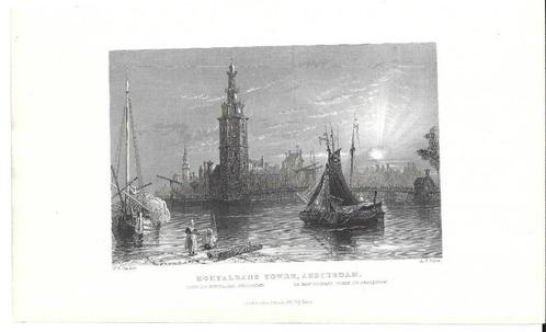 1837 - Amsterdam / de Montalbaanstoren, Antiek en Kunst, Kunst | Etsen en Gravures, Ophalen of Verzenden