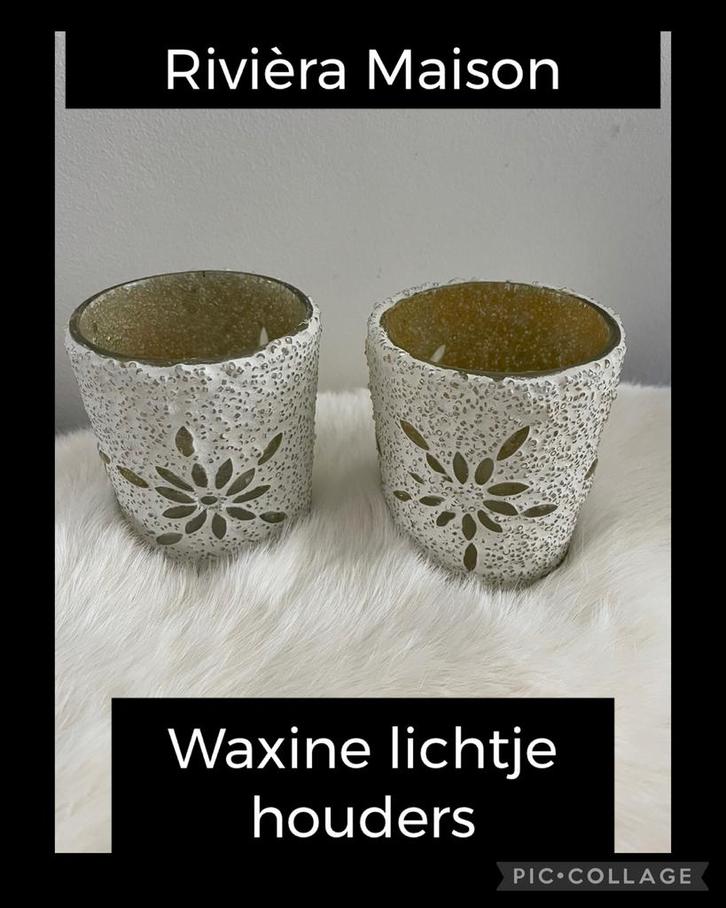 Rivièra Maison Waxinelichthouders - Set van 2, Huis en Inrichting, Woonaccessoires | Kandelaars en Kaarsen, Zo goed als nieuw