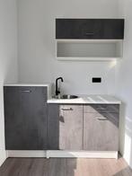 keuken grijs wit 160 cm nieuw garantie dik blad beste deal, Overige materialen, Nieuw, Enkelwandige keuken, Ophalen of Verzenden