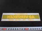 sticker Raamsticker Uden AD VERSTEGEN Autobedrijf, Verzamelen, Ophalen, Zo goed als nieuw, Bedrijf of Vereniging