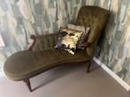 Mooe mosgroene chaises longe, mosgroen in goede staat., Huis en Inrichting, Ophalen, Gebruikt, Eenpersoons, Stof