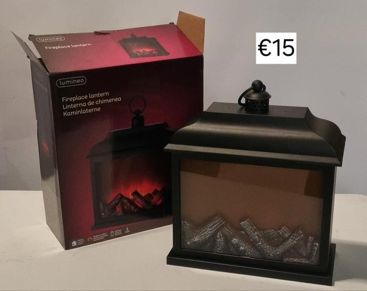 Sfeervolle Lumineo Sfeerhaard Lantaarn, Diversen, Kerst, Nieuw, Ophalen of Verzenden