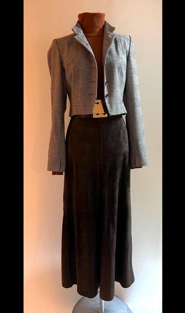 Pauw 1 36/38 maxi suede leren rok bruin, Kleding | Dames, Rokken, Zo goed als nieuw, Maat 36 (S), Bruin, Onder de knie, Verzenden