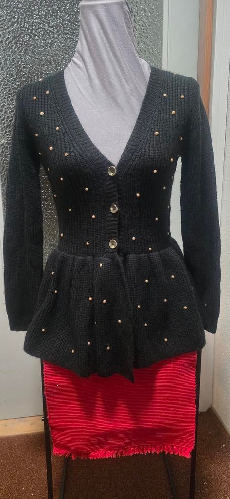 Dames Handgebreide wollen trui, Kleding | Dames, Truien en Vesten, Maat 38/40 (M), Zwart, Nieuw, Ophalen of Verzenden