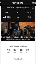 VIP Tickets Onerepublic zitplaatsen, Tickets en Kaartjes, Twee personen, September
