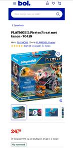 70415, Playmobil piraat kanon compleet met benodigde acc, Ophalen of Verzenden, Zo goed als nieuw, Complete set