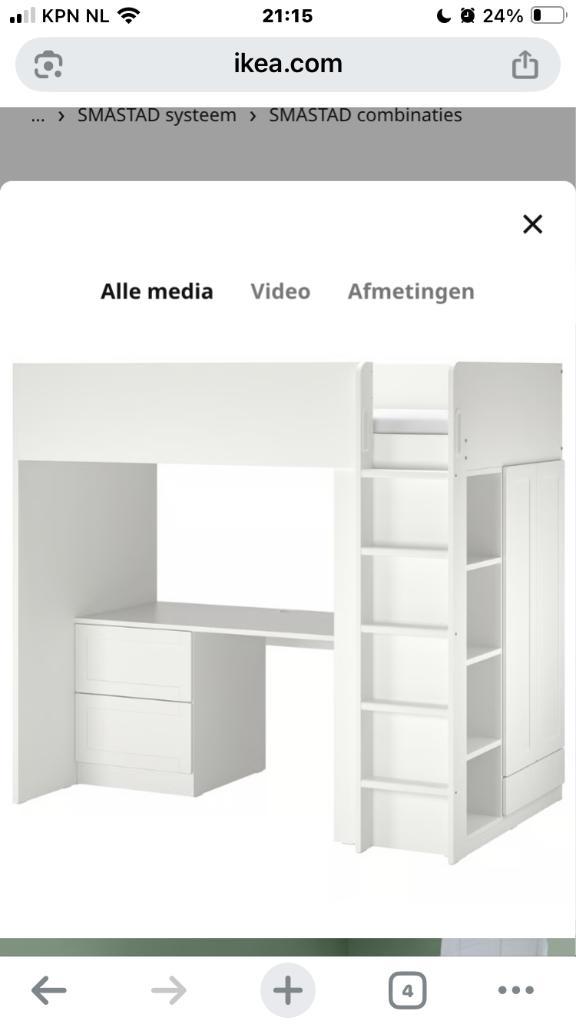IKEA SMÅSTAD hoogslaper, Kinderen en Baby's, Kinderkamer | Stapelbedden en Hoogslapers, Zo goed als nieuw, Hoogslaper, Ophalen