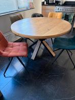 Houten Eettafel met Onderstel, Ophalen, Gebruikt, 100 tot 150 cm, Vijf personen of meer