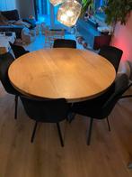 Tafel rond 150cm eiken zgan, Huis en Inrichting, Ophalen, 100 tot 150 cm, Zo goed als nieuw, Vijf personen of meer