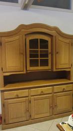 Blank eiken vintage buffetkast met veel ruimte, Ophalen, Glas, Gebruikt, Met deur(en)