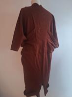 Marta de Wit vintage 80s jurk knitwear zwaar katoen large M, Ophalen of Verzenden, Zo goed als nieuw, Maat 38/40 (M), Bruin