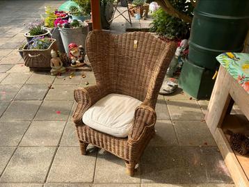 Mooie rieten/rattan kinderstoel van Riviera Maison + kussen. beschikbaar voor biedingen