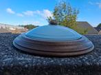 Eiken plafondlamp met glas, Ophalen, Zo goed als nieuw, Glas