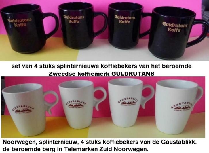 splinternieuw 4 Zweedse & 4 Noorse koffiebekers, Huis en Inrichting, Keuken | Servies, Nieuw, Overige typen, Overige stijlen, Ophalen of Verzenden