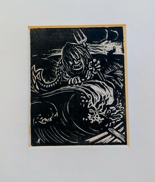 Houtsnede Jan Altink, Antiek en Kunst, Kunst | Etsen en Gravures, Ophalen of Verzenden