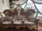 ZGAN UNIEK BROCANT BAROK BANK SOFA GOUD OUD ROZE BEIGE BLOEM, Huis en Inrichting, Banken | Sofa's en Chaises Longues, Ophalen
