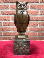 bronzen kwaliteitsbeeld, uil in art-deco stijl, Antiek en Kunst, Kunst | Beelden en Houtsnijwerken, Ophalen of Verzenden