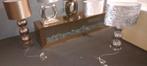 Openhaard tv meubel 2 meter glas donker, Ophalen of Verzenden