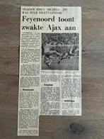 Voetbal krantenartikel Feyenoord Ajax april 1976, Verzamelen, Ophalen of Verzenden, Knipsel(s)