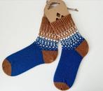 Handgebreide sokken maat 37-38, Nieuw, Blauw, Ophalen of Verzenden, Sokken en Kniesokken