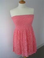 Zalm roze strapless kanten jurk maat 36., Nieuw, Ophalen of Verzenden, Roze, Cubus