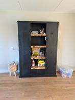 Industriële kast | Metaal | Zwart, Huis en Inrichting, Kasten | Boekenkasten, Ophalen, Gebruikt, 100 tot 150 cm, Metaal