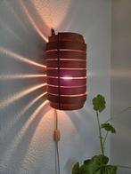Zweedse Vintage Wandlamp Hout midcentury, Ophalen, Gebruikt, Hout, Vintage