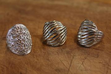 Brocante - Stel sierlijke ringen! beschikbaar voor biedingen