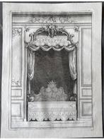 18thC.Architectural Engraving Rococo decorative fluorishes, Ophalen of Verzenden
