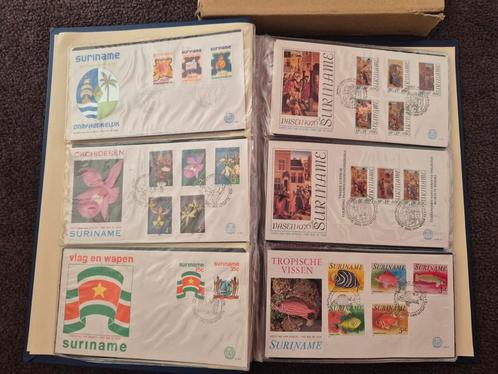 Album met 1e dag enveloppen Suriname, evt los per stuk, Postzegels en Munten, Postzegels | Eerstedagenveloppen, Rest van de wereld