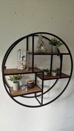 Industrieele ronde wandrek mango hout zo goed als nieuw, Huis en Inrichting, Woonaccessoires | Wandplanken en Boekenplanken, Ophalen of Verzenden