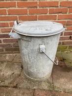 Vintage Zinken Emmer met Deksel, Huis en Inrichting, Emmers, Ophalen, Gebruikt, Zink, Met deksel