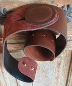 Bruine leren brede riem, Kleding | Dames, Riemen en Ceinturen, Ophalen of Verzenden, Gedragen, Bruin