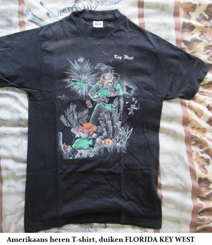 splinternieuw Amerikaans heren T-shirt, duiken op Key West, Kleding | Heren, T-shirts, Nieuw, Maat 52/54 (L), Zwart, Ophalen of Verzenden