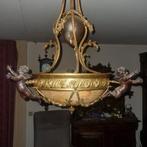 Vuurvergulde bronzen lamp met 3 engeltjes, Antiek en Kunst, Antiek | Lampen, Ophalen
