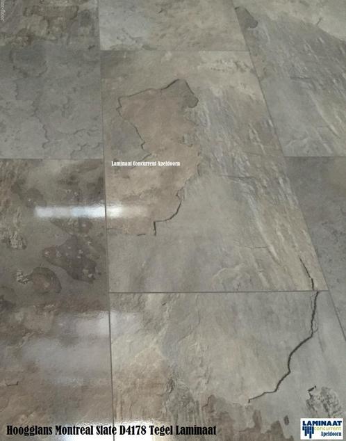 Hoogglans Tegel Laminaat Montreal Slate 80cm langX40cm breed, Huis en Inrichting, Stoffering | Vloerbedekking, Nieuw, Laminaat