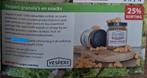 Yespers granola's en snacks 25% kortingscode, Tickets en Kaartjes, Eén persoon, Kortingsbon, Warenhuis- of Winkelbon