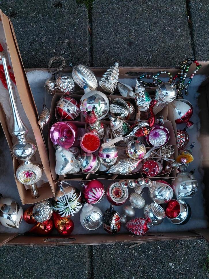 Oude antieke kerstballen kerstpiek, Diversen, Kerst, Ophalen of Verzenden