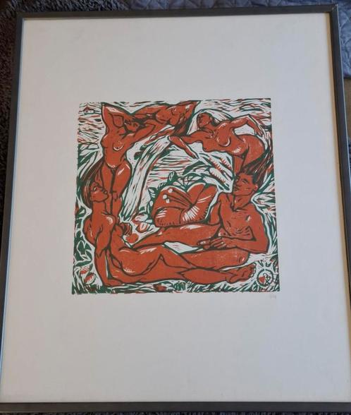 Lithografie kunstenaar onbekend, 3 van 4., Antiek en Kunst, Kunst | Litho's en Zeefdrukken, Ophalen of Verzenden