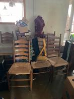 7 houten stoelen met rieten zitting, Antiek en Kunst, Ophalen