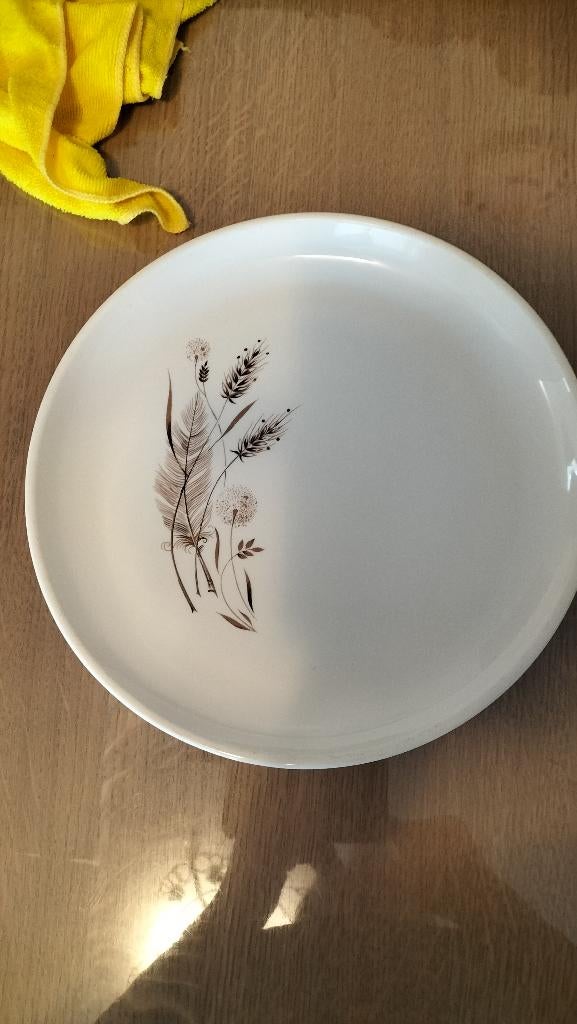 Bord 30 cm doorsnee -Sovirel Opal Pyrex France -  jaren 70, Ophalen of Verzenden, Zo goed als nieuw, Bord(en), Overige stijlen