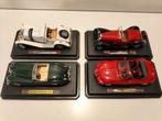 4 model sportauto's - Porsche, Jaguar, Mercedes Benz, Bugatt, Ophalen of Verzenden, Zo goed als nieuw, Auto, Bburago