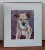 fotolijst met schilderij  Hond  50x60 cm, Ophalen, Minder dan 50 cm, Zo goed als nieuw, Schilderij