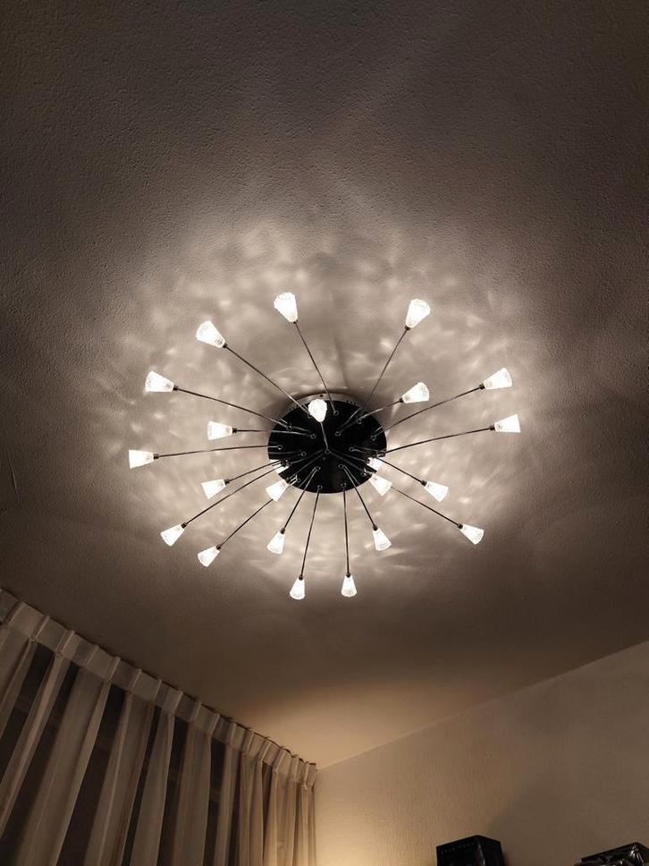 Chrome wandlamp/plafondlamp met bubble kelkjes, Huis en Inrichting, Lampen | Plafondlampen, Gebruikt, Glas, Metaal, Ophalen